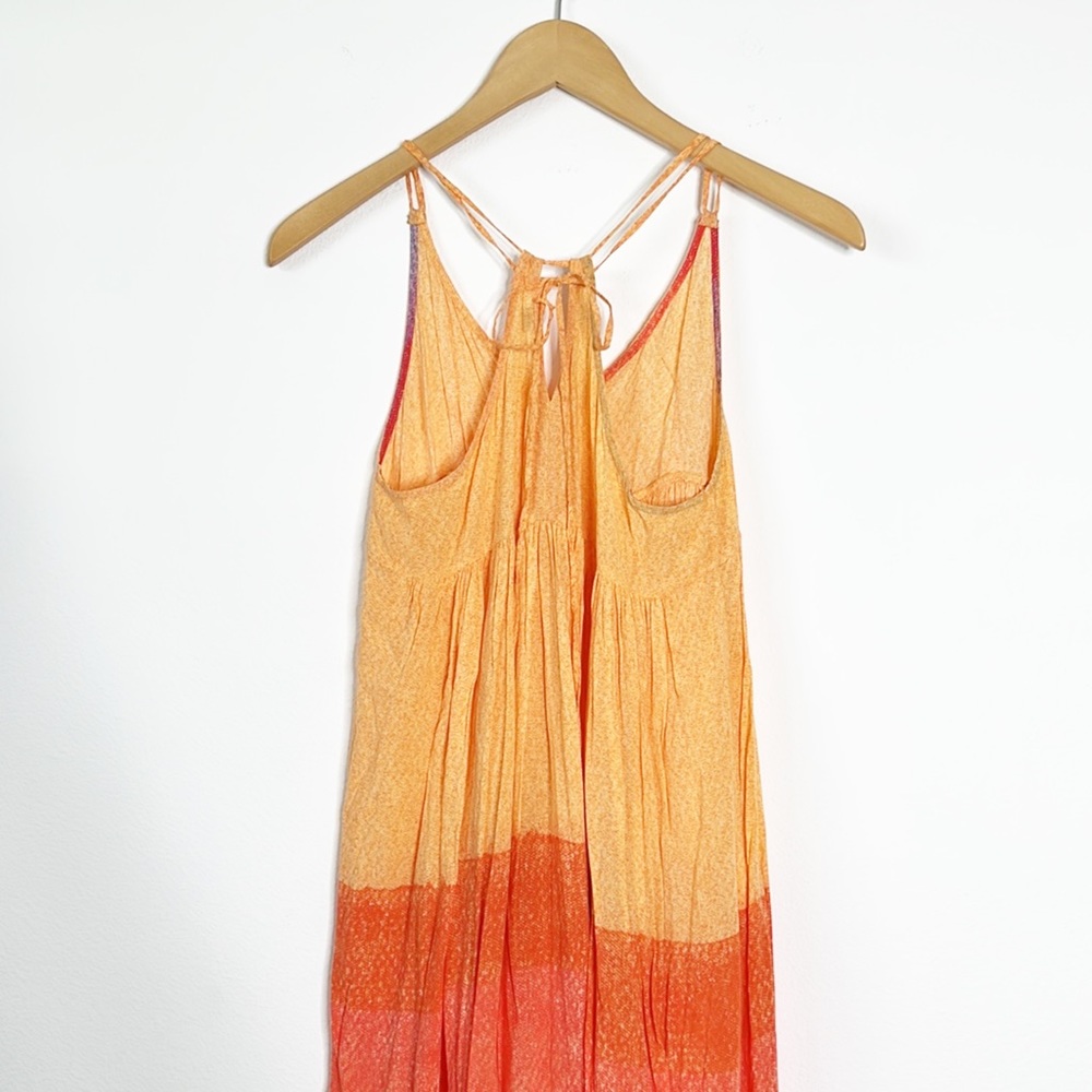 Anthropologie Carla Weeks Bohemian Sunset Rainbow Maxi Dress Size Small - Picture 7 of 12